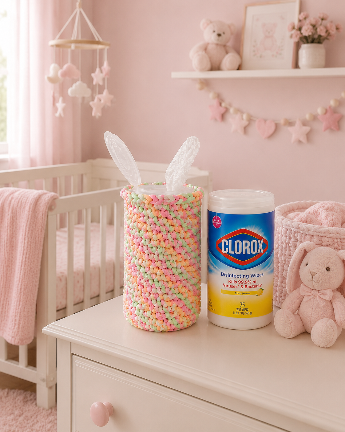 Handmade Crochet Disinfectant Wipe Cover | Decorative Wipes Holder